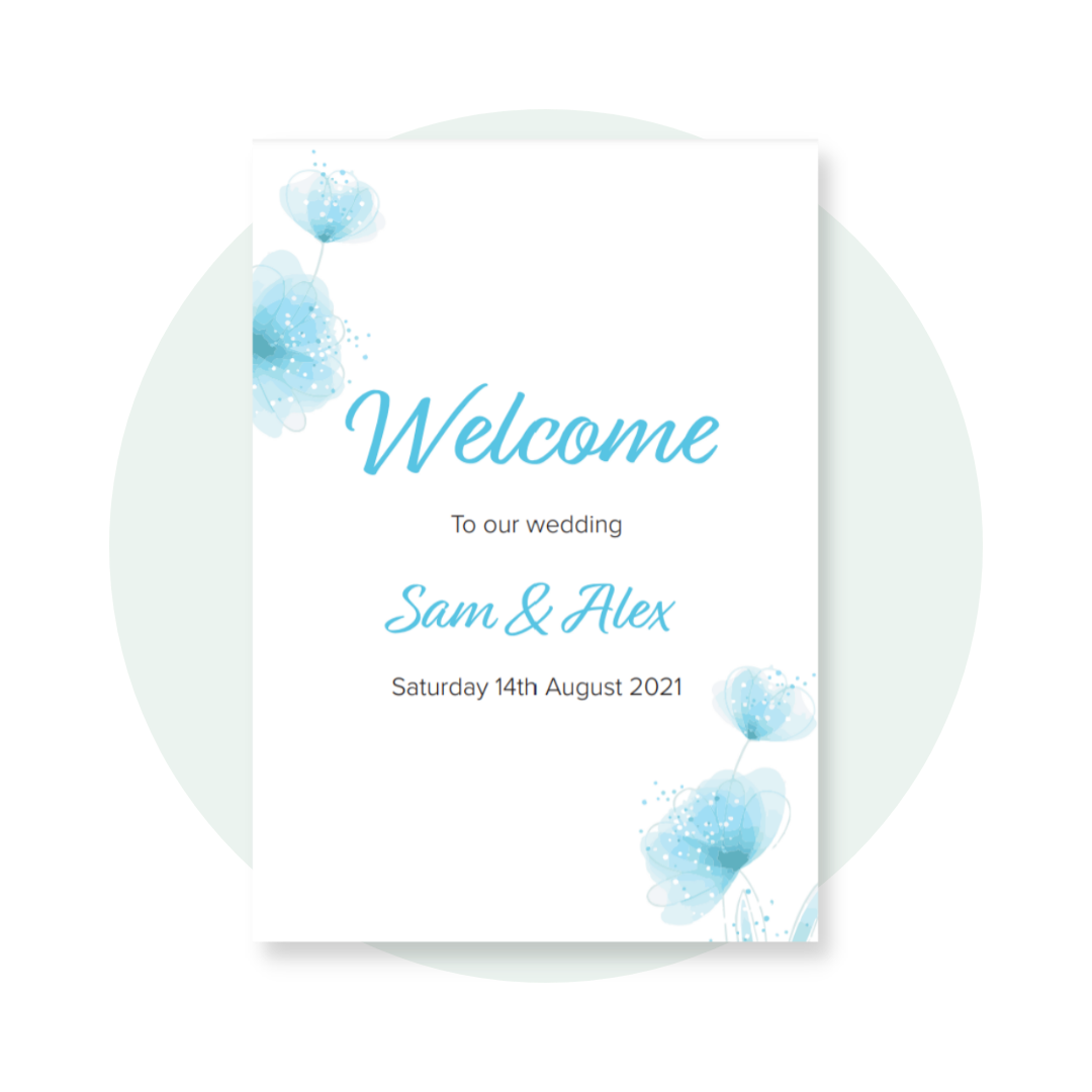 Zoe Welcome Sign in Blue